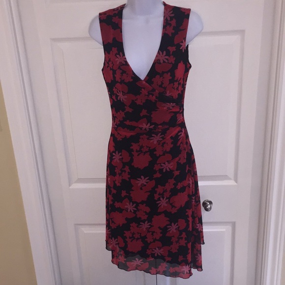 Zokai Red & Black Floral Sleeveless Midi Dress Size Medium - Picture 10 of 11